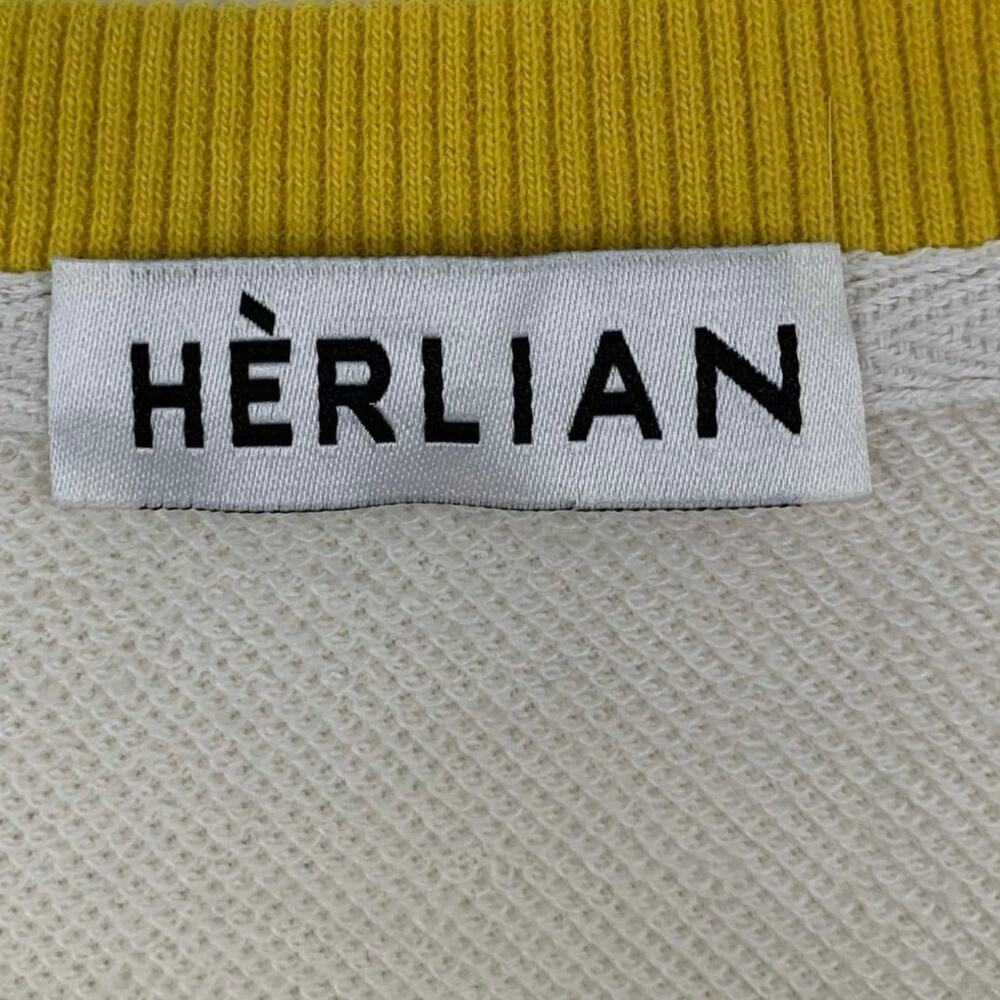 Herlian Daisy Graphic Sweatshirt Colorblock Purple Raglan Casual Women L - Picture 3 of 5